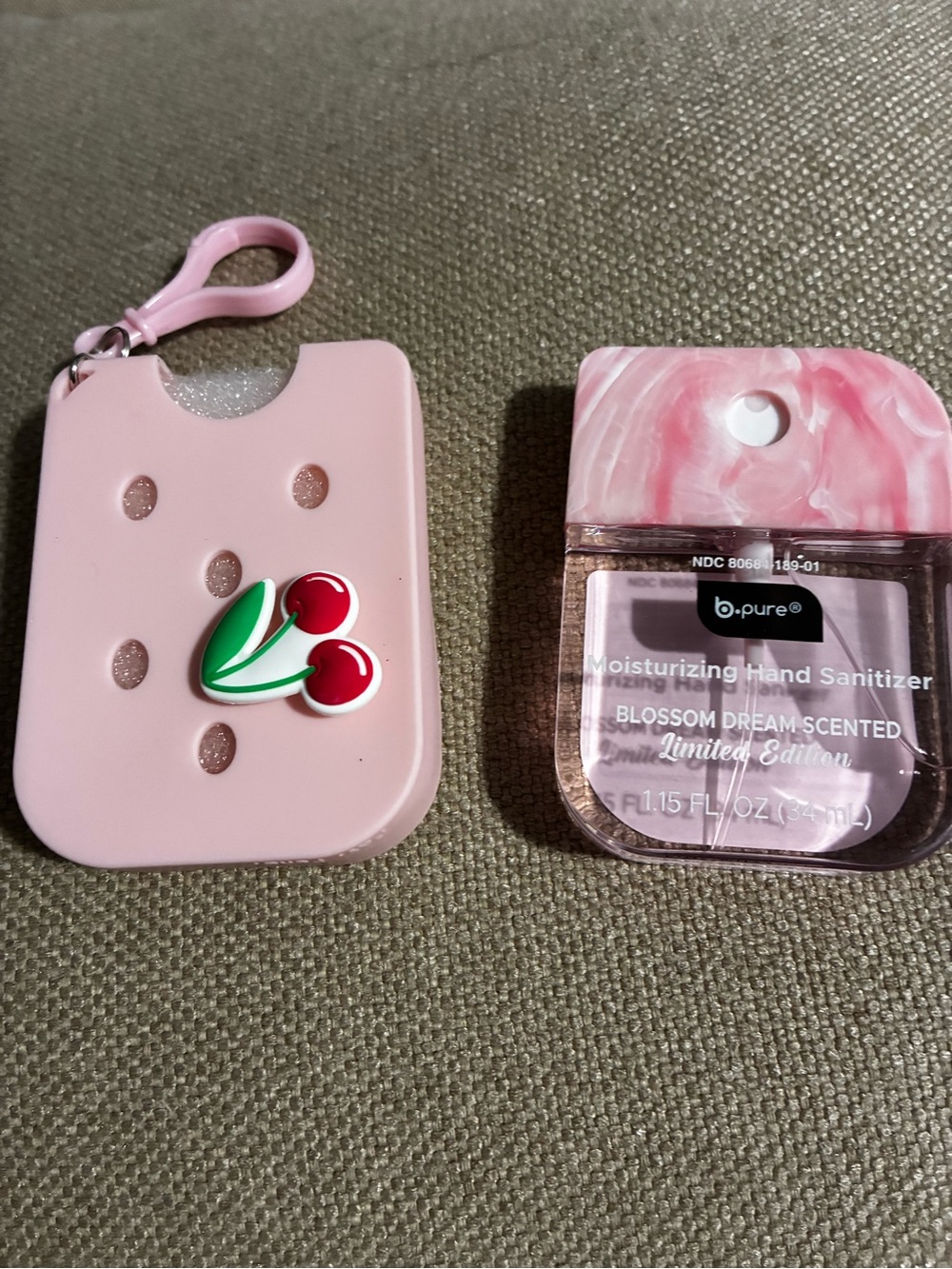 Hand sanitizer with case that you can add extra charms to